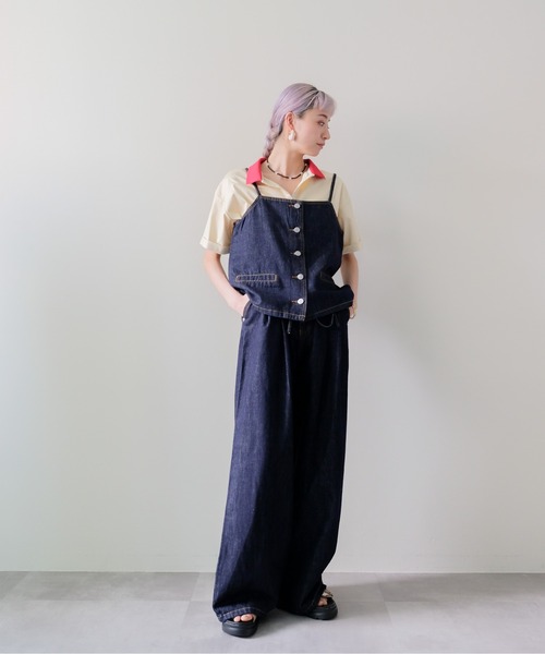 DOLLUPOOPS(ドールアップウップス)の「Contrast Polo Top(配色ポロトップス)(ポロシャツ・レディース・イエロー/ミント/レッド/ブラック・FREE)」の7枚目の写真