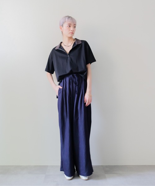DOLLUPOOPS(ドールアップウップス)の「Contrast Polo Top(配色ポロトップス)(ポロシャツ・レディース・イエロー/ミント/レッド/ブラック・FREE)」の9枚目の写真