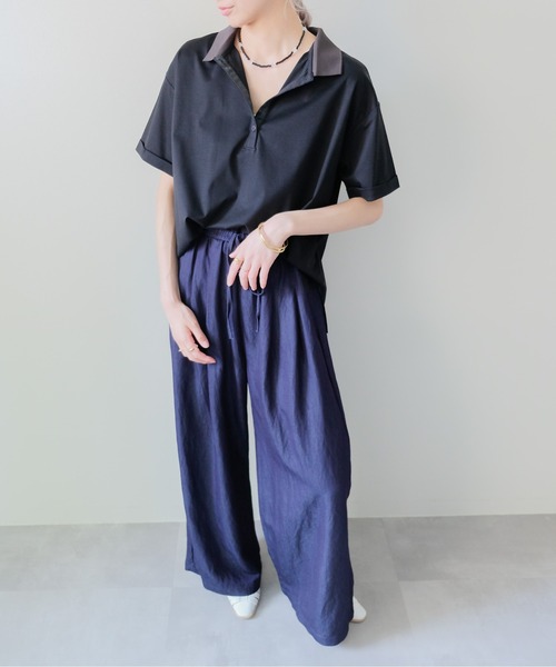 DOLLUPOOPS(ドールアップウップス)の「Contrast Polo Top(配色ポロトップス)(ポロシャツ・レディース・イエロー/ミント/レッド/ブラック・FREE)」の11枚目の写真
