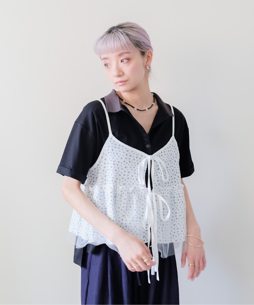 DOLLUPOOPS(ドールアップウップス)の「Contrast Polo Top(配色ポロトップス)(ポロシャツ・レディース・イエロー/ミント/レッド/ブラック・FREE)」の14枚目の写真