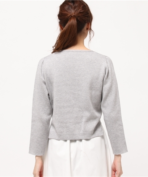 31 Sons de mode（トランテアン　ソン　ドゥ　モード）の「セットアップセッケツ配色Ｖネックプルオーバー（ニット/セーター・レディース・ベージュ/ライトグレー/サーモンピンク・36）」の6枚目の写真