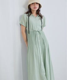 COHINA（コヒナ）の「プリーツシアーワンピース 【低身長・小柄女性】（シャツワンピース）」