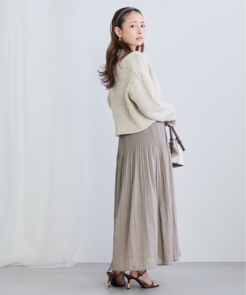 COHINA(コヒナ)の「プリーツシアーワンピース 【低身長・小柄女性】(シャツワンピース・レディース・グレイッシュベージュ/ミント/ネイビー・REGULAR/SHORT)」の11枚目の写真