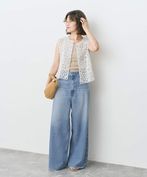 Spick & Span(スピックアンドスパン)の「upper hights/アッパーハイツ 別注THE LIAM*(デニムパンツ・レディース・エメラルドブルー/ホワイト系その他・24/23/25)」の10枚目の写真