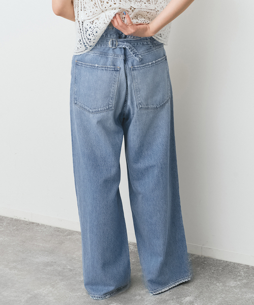 Spick & Span(スピックアンドスパン)の「upper hights/アッパーハイツ 別注THE LIAM*(デニムパンツ・レディース・エメラルドブルー/ホワイト系その他・24/23/25)」の4枚目の写真
