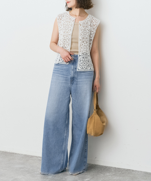Spick & Span(スピックアンドスパン)の「upper hights/アッパーハイツ 別注THE LIAM*(デニムパンツ・レディース・エメラルドブルー/ホワイト系その他・24/23/25)」の3枚目の写真