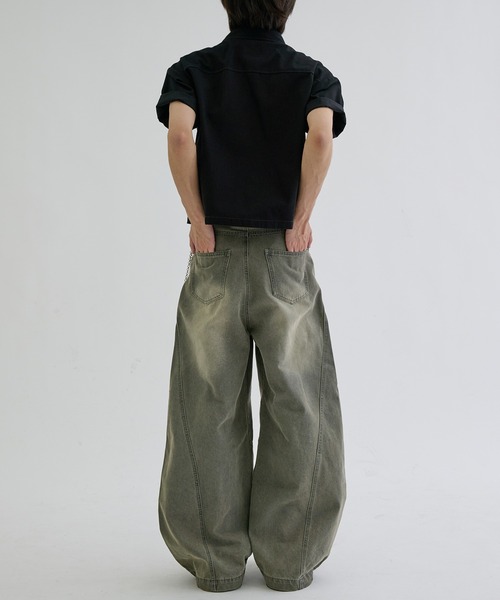 EPNK(イーピーエヌケー)の「Double button short sleeve shirts / ダブルボタンショートスリーブシャツ(シャツ/ブラウス・メンズ・ブラック/チャコールグレー・SMALL/MEDIUM/LARGE)」の10枚目の写真