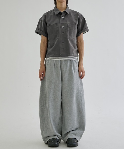 EPNK(イーピーエヌケー)の「Double button short sleeve shirts / ダブルボタンショートスリーブシャツ(シャツ/ブラウス・メンズ・ブラック/チャコールグレー・SMALL/MEDIUM/LARGE)」の17枚目の写真