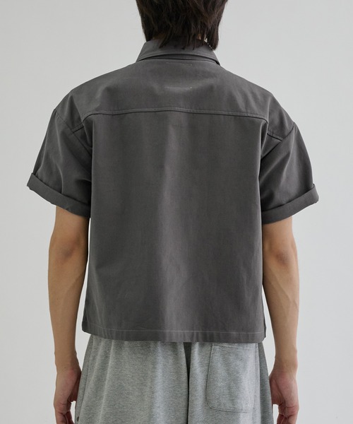 EPNK(イーピーエヌケー)の「Double button short sleeve shirts / ダブルボタンショートスリーブシャツ(シャツ/ブラウス・メンズ・ブラック/チャコールグレー・SMALL/MEDIUM/LARGE)」の14枚目の写真