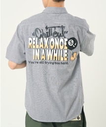 CORISCO（コリスコ）の「バックビリヤード柄ヒッコリー半袖シャツ(M1)（シャツ/ブラウス）」