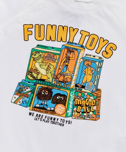 Ocean&Ground(オーシャン&グラウンド)の「FUNNY TOY'Sプリントロンパス(ロンパース・キッズ・ブラック/ホワイト/ライトブルー・70/80)」の13枚目の写真