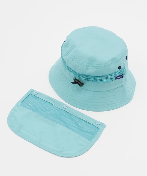 KP DECO(ケーピーデコ)の「リップストップ日除け付きハット(ハット・キッズ・ブルー/ネイビー・SMALL/MEDIUM/LARGE)」の4枚目の写真