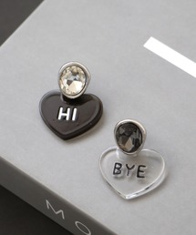 Three Four Time（スリーフォータイム）の「Hi/BYEクリアハートピアス（ピアス（両耳用））」