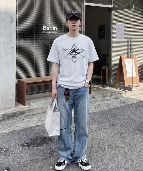 MODERMENT（モダーメント）の「ノーマルオーバーサイズランナーズ半袖Tシャツ[ヘザーグレー]（Tシャツ/カットソー・レディース・その他・1/2）」の2枚目の写真