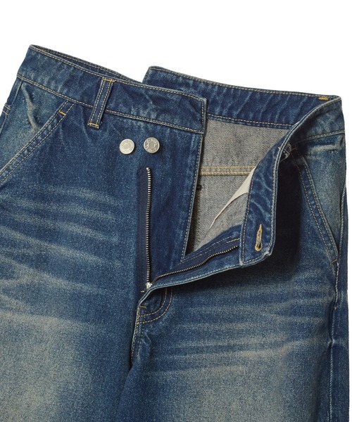 X-girl(エックスガール)の「EMBLEM POCKET ASYMMETRIC WAIST DENIM PANTS(デニムパンツ・レディース・ホワイト/インディゴブルー・S/M)」の16枚目の写真
