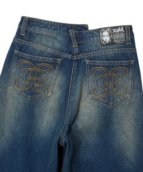 X-girl(エックスガール)の「EMBLEM POCKET ASYMMETRIC WAIST DENIM PANTS(デニムパンツ・レディース・ホワイト/インディゴブルー・S/M)」の17枚目の写真