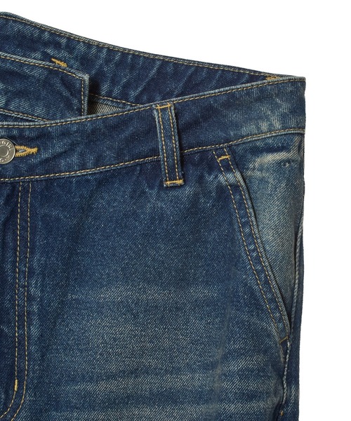 X-girl(エックスガール)の「EMBLEM POCKET ASYMMETRIC WAIST DENIM PANTS(デニムパンツ・レディース・ホワイト/インディゴブルー・S/M)」の19枚目の写真