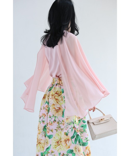 cawaii(カワイイ)の「風に舞うドッキングケープブラウストップス(シャツ/ブラウス・レディース・アイボリー/ピンク・FREE)」の8枚目の写真