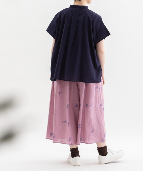 nop de nod（ノップドゥノッド）の「ラミーユーカリ刺繍キュロットスカート（その他パンツ・レディース・ピンク/ダークブラウン/ネイビー・3）」の19枚目の写真