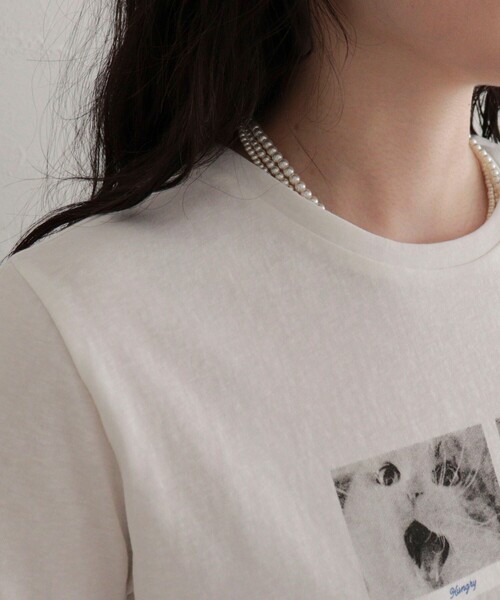 fredy emue(フレディエミュ)の「刺しゅう入りCAT PHOTO Tシャツ(Tシャツ/カットソー・レディース・ライトグレー/オフホワイト/チャコールグレー・38)」の19枚目の写真