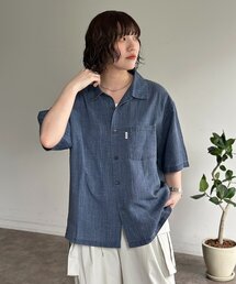 ピグメントリネン半袖開襟シャツ