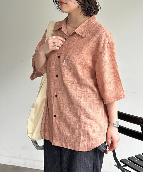 CPCM(シーピーシーエム)の「ピグメントリネン半袖開襟シャツ(シャツ/ブラウス・レディース・ネイビー/ピンク/ブラック・MEDIUM/LARGE)」の17枚目の写真