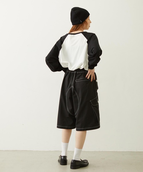 MILKFED.(ミルクフェド)の「BIG POCKET CARGO HALF SHORTS(カーゴパンツ・レディース・ベージュ/ブラック/ライトブルー・S/M)」の9枚目の写真