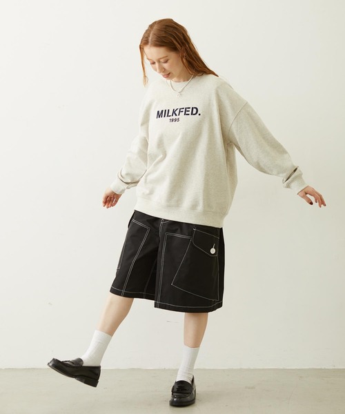MILKFED.(ミルクフェド)の「BIG POCKET CARGO HALF SHORTS(カーゴパンツ・レディース・ベージュ/ブラック/ライトブルー・S/M)」の11枚目の写真