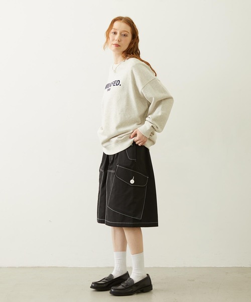 MILKFED.(ミルクフェド)の「BIG POCKET CARGO HALF SHORTS(カーゴパンツ・レディース・ベージュ/ブラック/ライトブルー・S/M)」の12枚目の写真