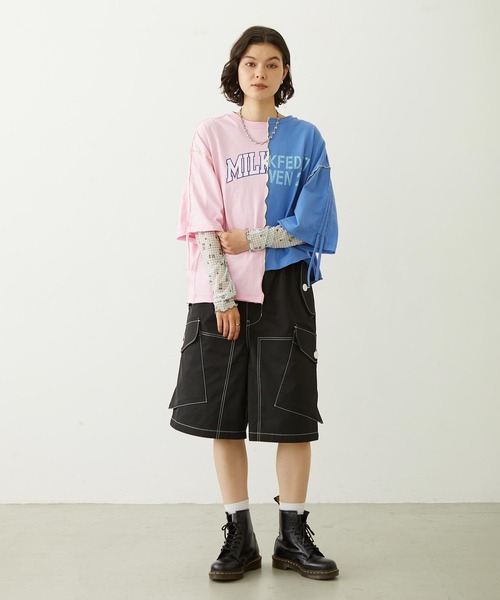 MILKFED.(ミルクフェド)の「BIG POCKET CARGO HALF SHORTS(カーゴパンツ・レディース・ベージュ/ブラック/ライトブルー・S/M)」の21枚目の写真