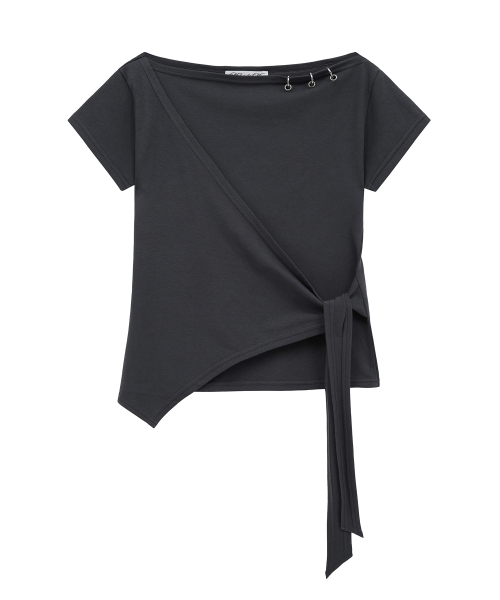 Midnight Move（ミッドナイトムーブ）の「tie ey t (dark grey)（Tシャツ/カットソー・レディース・その他・FREE）」の2枚目の写真