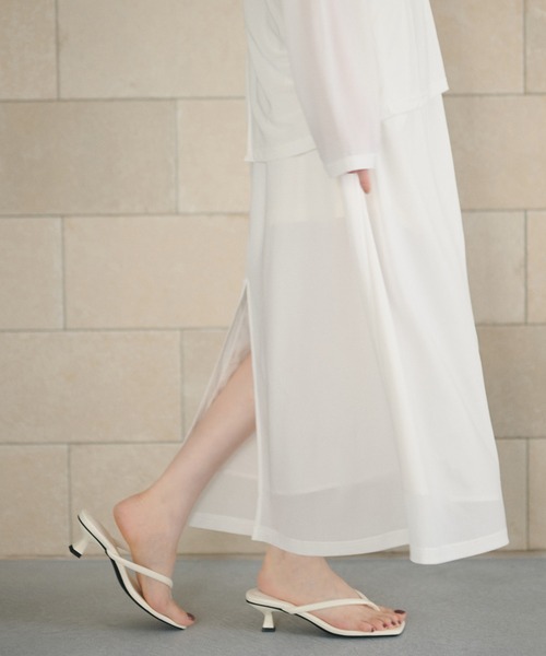LAULEN(ローレン)の「sheer slit skirt /シアースリットスカート(スカート・レディース・ホワイト/アイボリー・FREE)」の6枚目の写真