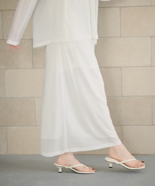 LAULEN(ローレン)の「sheer slit skirt /シアースリットスカート(スカート・レディース・ホワイト/アイボリー・FREE)」の7枚目の写真