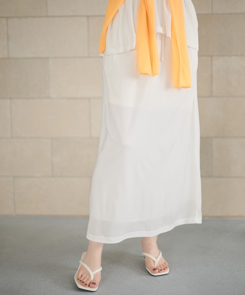 LAULEN(ローレン)の「sheer slit skirt /シアースリットスカート(スカート・レディース・ホワイト/アイボリー・FREE)」の9枚目の写真