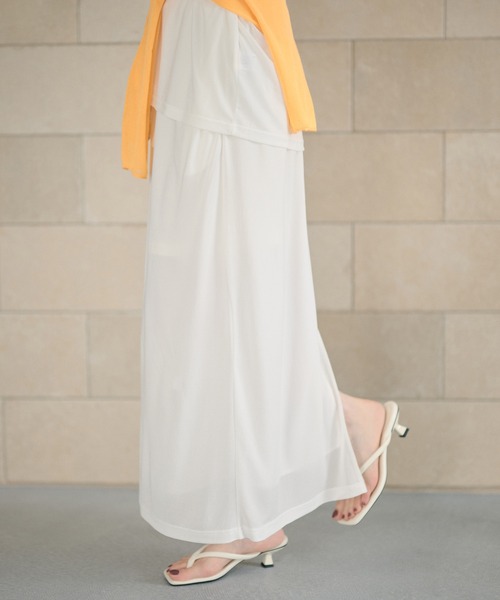LAULEN(ローレン)の「sheer slit skirt /シアースリットスカート(スカート・レディース・ホワイト/アイボリー・FREE)」の10枚目の写真