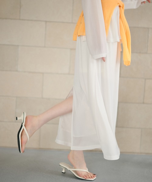 LAULEN(ローレン)の「sheer slit skirt /シアースリットスカート(スカート・レディース・ホワイト/アイボリー・FREE)」の12枚目の写真