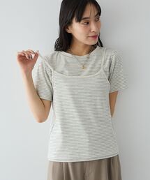 2点セット/ボーダーキャミ+Tシャツ
