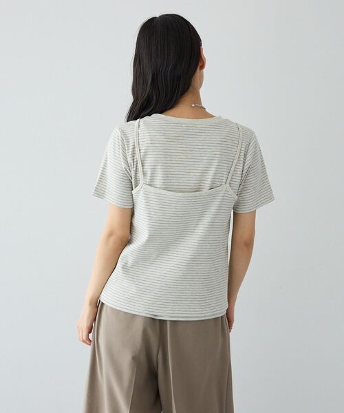 CRAFT STANDARD BOUTIQUE(クラフトスタンダードブティック)の「2点セット/ボーダーキャミ+Tシャツ(Tシャツ/カットソー・レディース・ライトブルー/ブラウン/ライトグレー・FREE)」の8枚目の写真