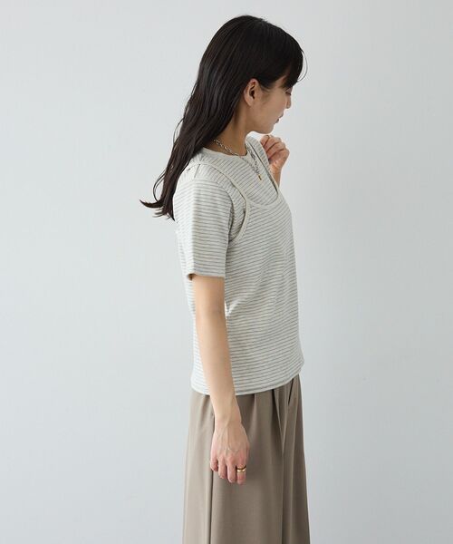 CRAFT STANDARD BOUTIQUE(クラフトスタンダードブティック)の「2点セット/ボーダーキャミ+Tシャツ(Tシャツ/カットソー・レディース・ライトブルー/ブラウン/ライトグレー・FREE)」の9枚目の写真