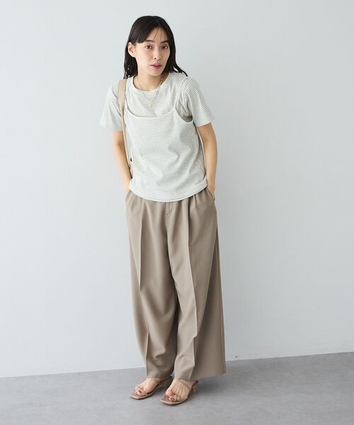 CRAFT STANDARD BOUTIQUE(クラフトスタンダードブティック)の「2点セット/ボーダーキャミ+Tシャツ(Tシャツ/カットソー・レディース・ライトブルー/ブラウン/ライトグレー・FREE)」の10枚目の写真