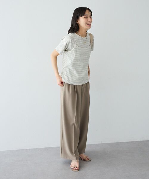 CRAFT STANDARD BOUTIQUE(クラフトスタンダードブティック)の「2点セット/ボーダーキャミ+Tシャツ(Tシャツ/カットソー・レディース・ライトブルー/ブラウン/ライトグレー・FREE)」の11枚目の写真
