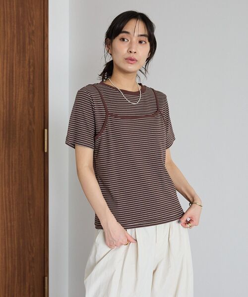 CRAFT STANDARD BOUTIQUE(クラフトスタンダードブティック)の「2点セット/ボーダーキャミ+Tシャツ(Tシャツ/カットソー・レディース・ライトブルー/ブラウン/ライトグレー・FREE)」の15枚目の写真