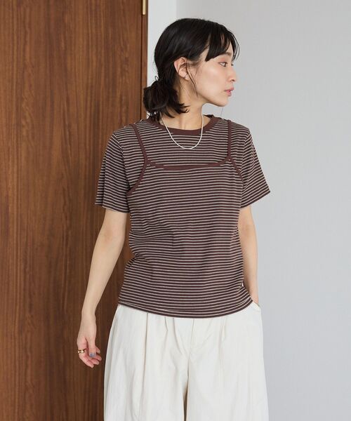 CRAFT STANDARD BOUTIQUE(クラフトスタンダードブティック)の「2点セット/ボーダーキャミ+Tシャツ(Tシャツ/カットソー・レディース・ライトブルー/ブラウン/ライトグレー・FREE)」の16枚目の写真