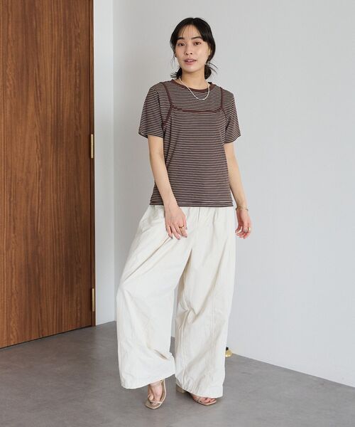 CRAFT STANDARD BOUTIQUE(クラフトスタンダードブティック)の「2点セット/ボーダーキャミ+Tシャツ(Tシャツ/カットソー・レディース・ライトブルー/ブラウン/ライトグレー・FREE)」の19枚目の写真