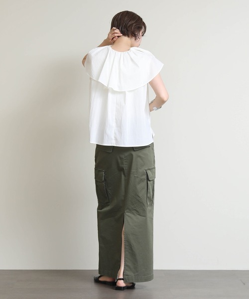 Gready Brilliant（グレディブリリアン）の「タイプライターフリルブラウス（シャツ/ブラウス・レディース・ベージュ/オフホワイト・FREE）」の12枚目の写真
