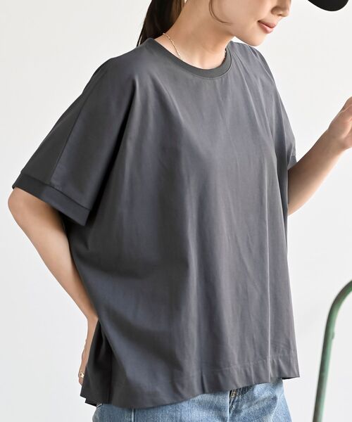rps（アールピーエス）の「接触冷感ドルマンＴ（Tシャツ/カットソー・レディース・ブルー/チャコールグレー/ブラック/オフホワイト・フリー）」の3枚目の写真