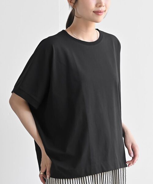 rps（アールピーエス）の「接触冷感ドルマンＴ（Tシャツ/カットソー・レディース・ブルー/チャコールグレー/ブラック/オフホワイト・フリー）」の2枚目の写真