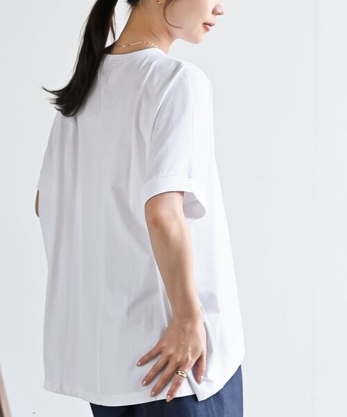 rps（アールピーエス）の「接触冷感ドルマンＴ（Tシャツ/カットソー・レディース・ブルー/チャコールグレー/ブラック/オフホワイト・フリー）」の12枚目の写真