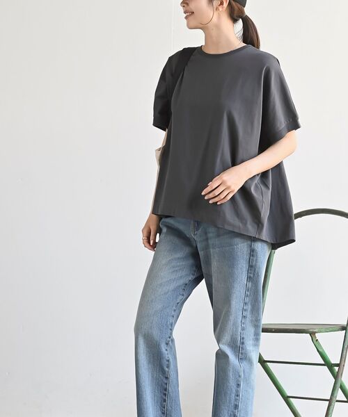 rps（アールピーエス）の「接触冷感ドルマンＴ（Tシャツ/カットソー・レディース・ブルー/チャコールグレー/ブラック/オフホワイト・フリー）」の14枚目の写真