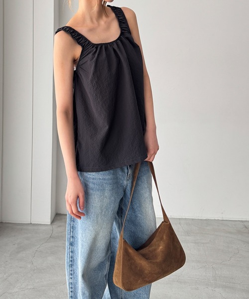CANAL JEAN(キャナルジーン)の「El mar サッカーストライプセットアップ(セットアップ・レディース・チャコールグレー・ONE SIZE)」の5枚目の写真
